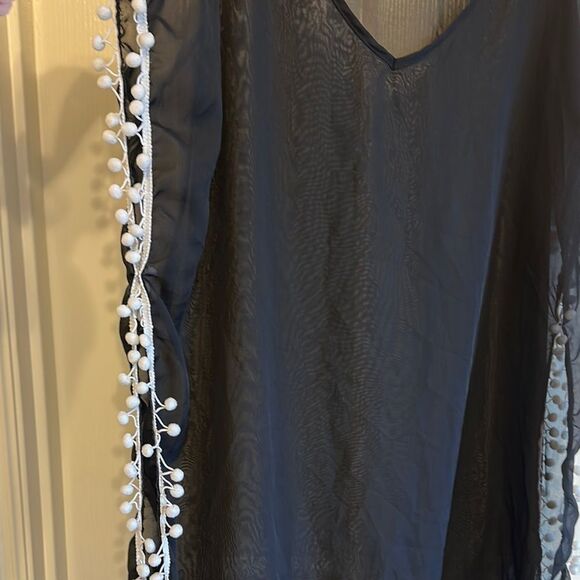 Black and White Textured Swim Coverup - Picture 2 of 5